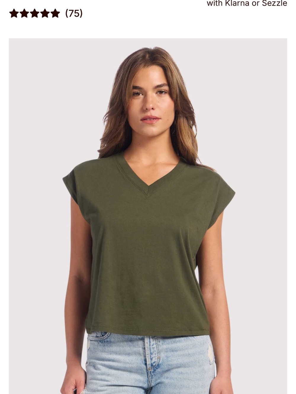 NUUDS V-Neck muscle tee in Darkest Olive